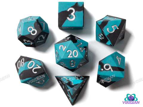 Teal & Black Silicone | Polyhedral Dice Set (7)