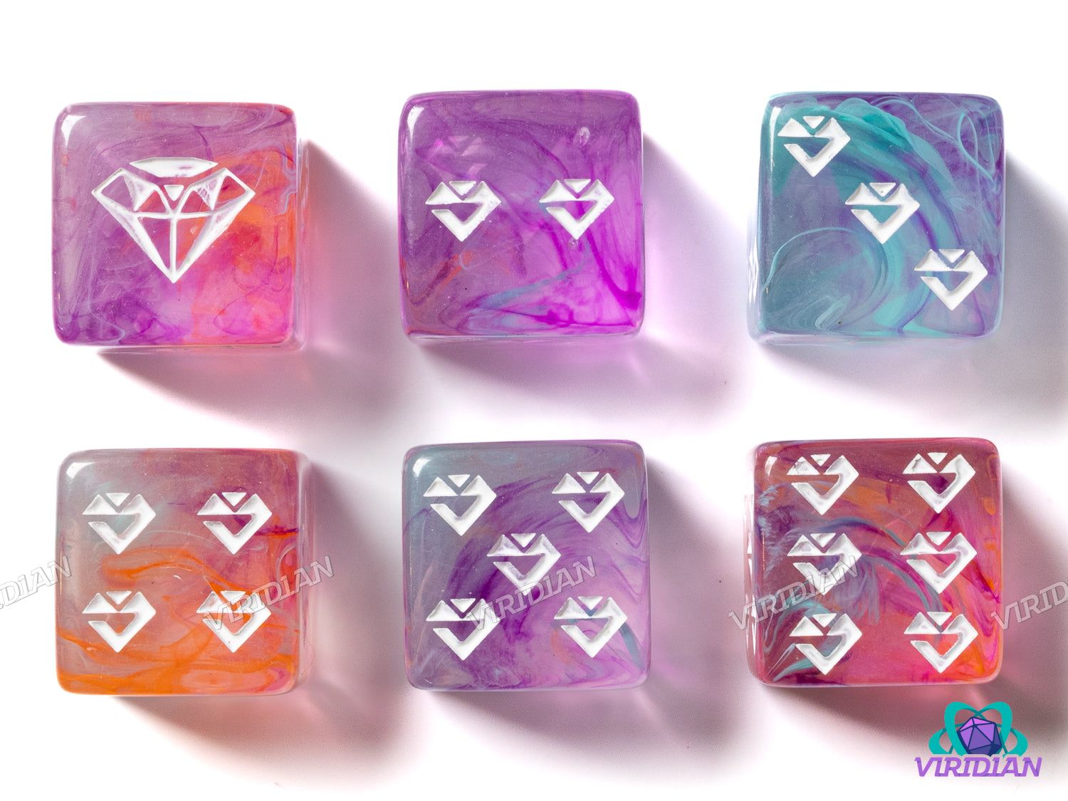 Multi-Colored Jewel D6s (Set of 6)