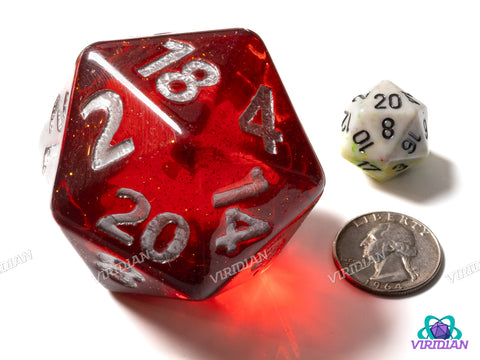 Translucent Dark Red Titan D20
