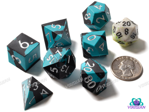 Teal & Black Silicone | Polyhedral Dice Set (7)