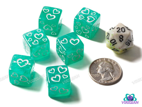 Green Heart D6s (Set of 6)