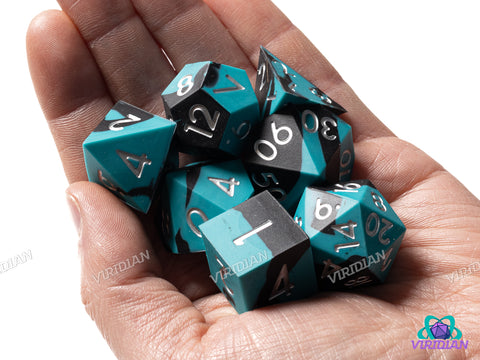 Teal & Black Silicone | Polyhedral Dice Set (7)