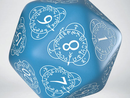 D20 Spin-Down Counter Blue & White | Large D20 Die (1)