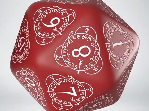 D20 Spin-Down Counter Red & White | Large D20 Die (1)