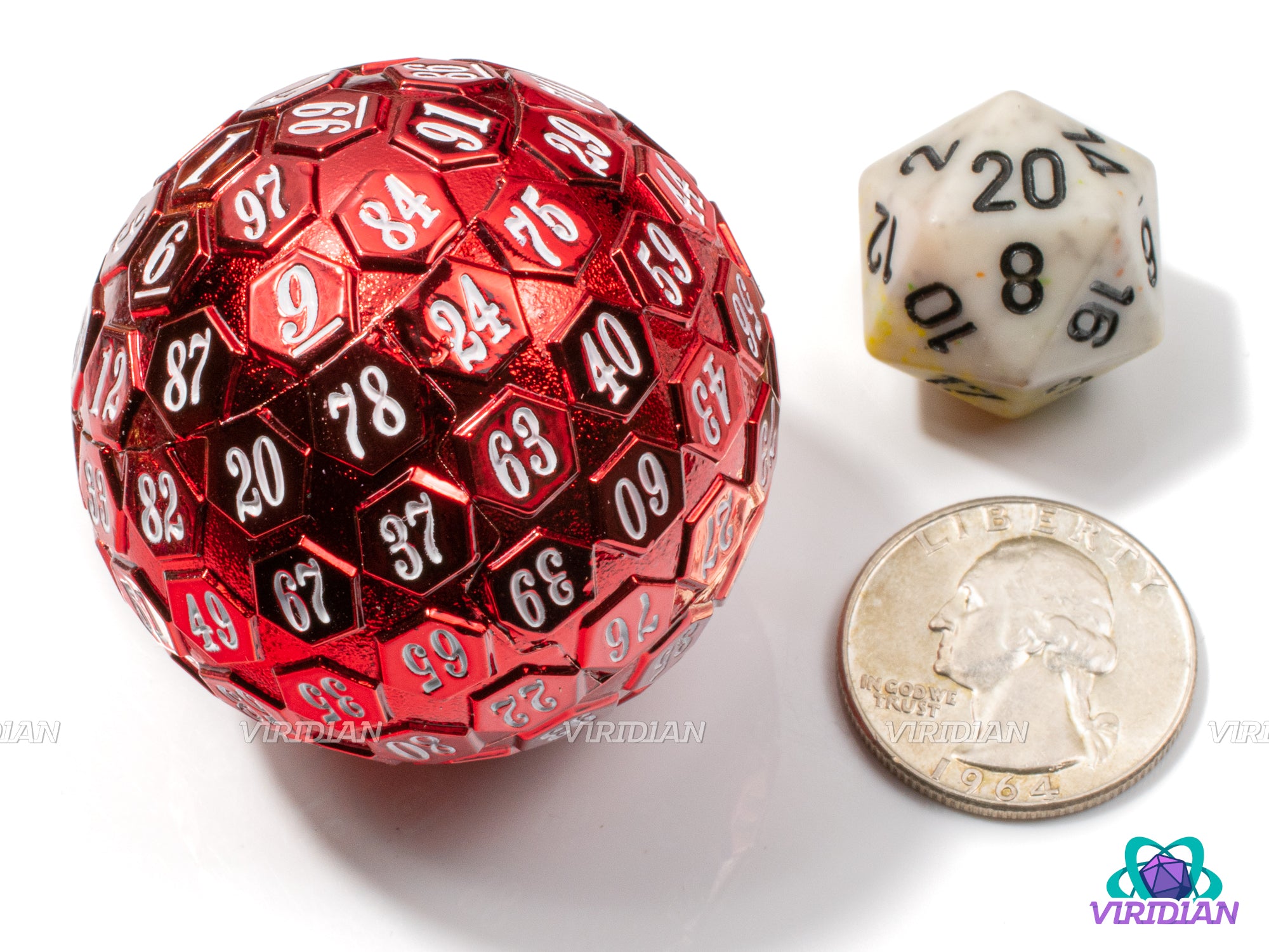Red & White D100 | Metallic Red Giant Probability Percent D