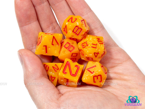 Big Red Cheddar | Yellow-Orange 'Cheese' Dice, Large Red Numbers, Swiss 