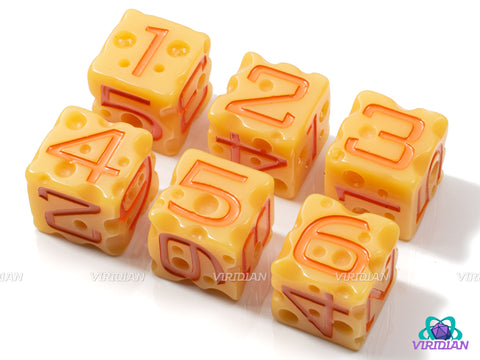 Nacho Cheese D6s (Set of 6) | Yellow-Cream w Swiss 