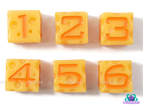 Nacho Cheese D6s (Set of 6) | Yellow-Cream w Swiss 