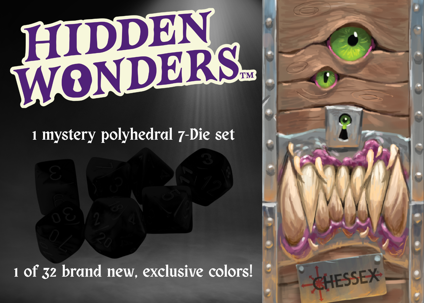 Hidden Wonders | Chessex Mystery Set | 7 Piece Polyhedral Set