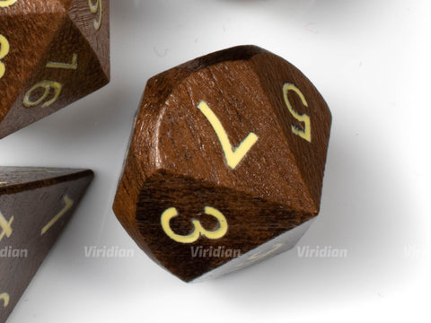 Acacia | Wood Dice Set (7) | Dungeons and Dragons (DnD)