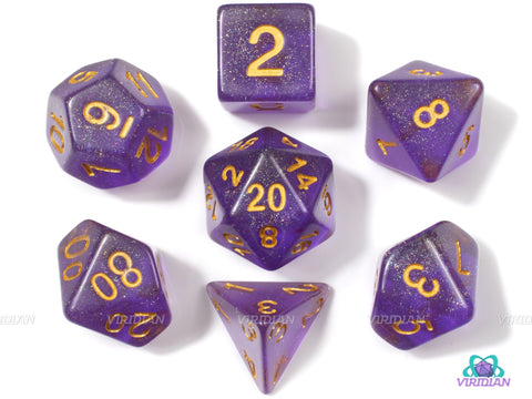 Crown Royal | Purple Iridescent Acrylic Dice Set (7) | Dungeons and Dragons (DnD)