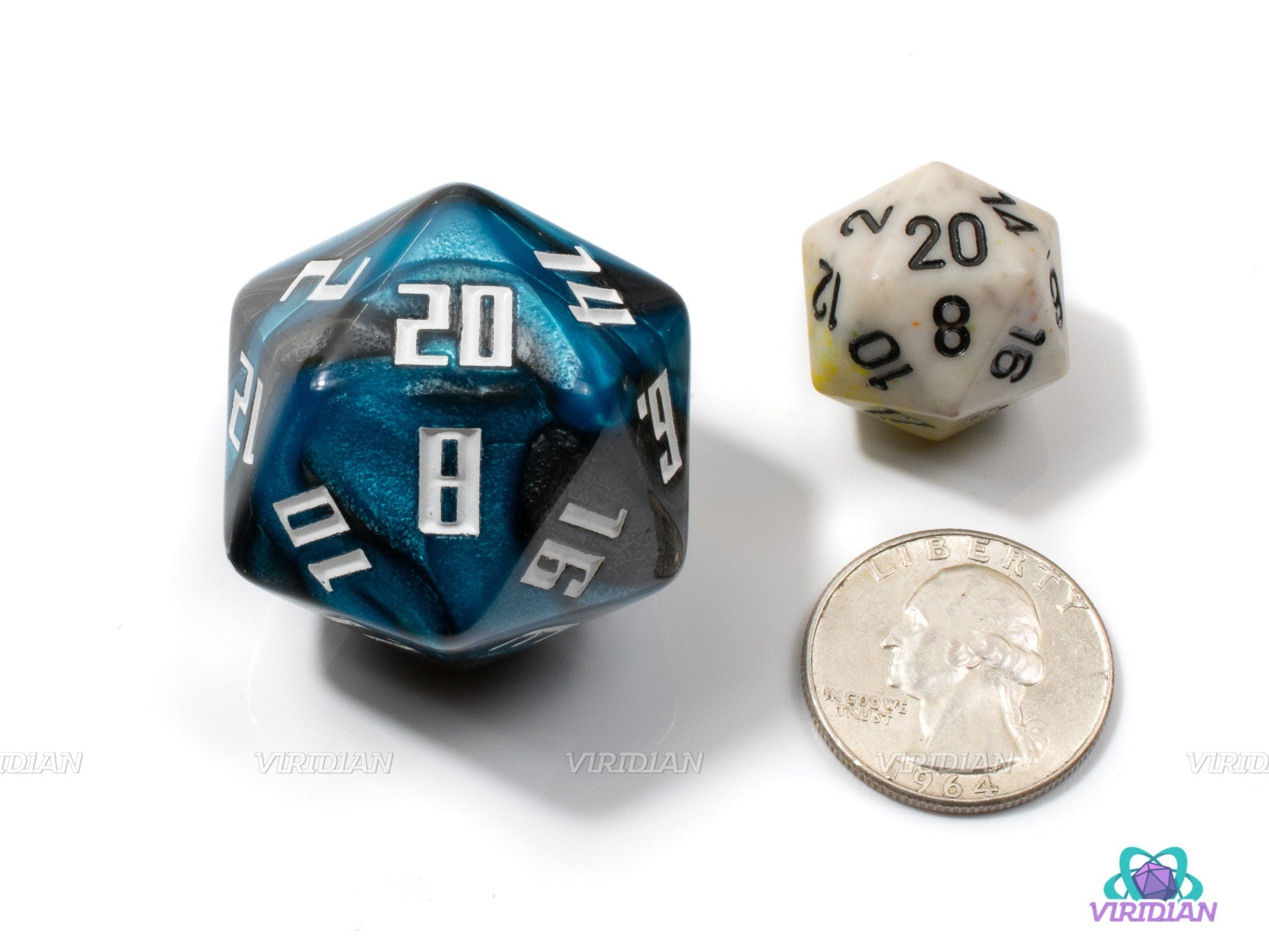 Emerald D20 Chonk | 34mm Large Acrylic D20 Die (1)