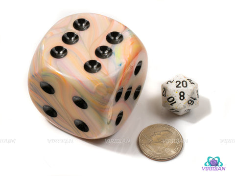 Festive Circus | 50mm Giant Acrylic Pipped D6 Die (1) | Chessex