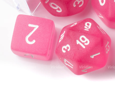 Frosted Pink & White | Chessex Dice Set (7)