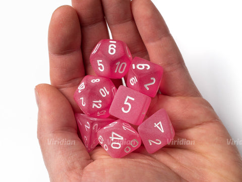 Frosted Pink & White | Chessex Dice Set (7)