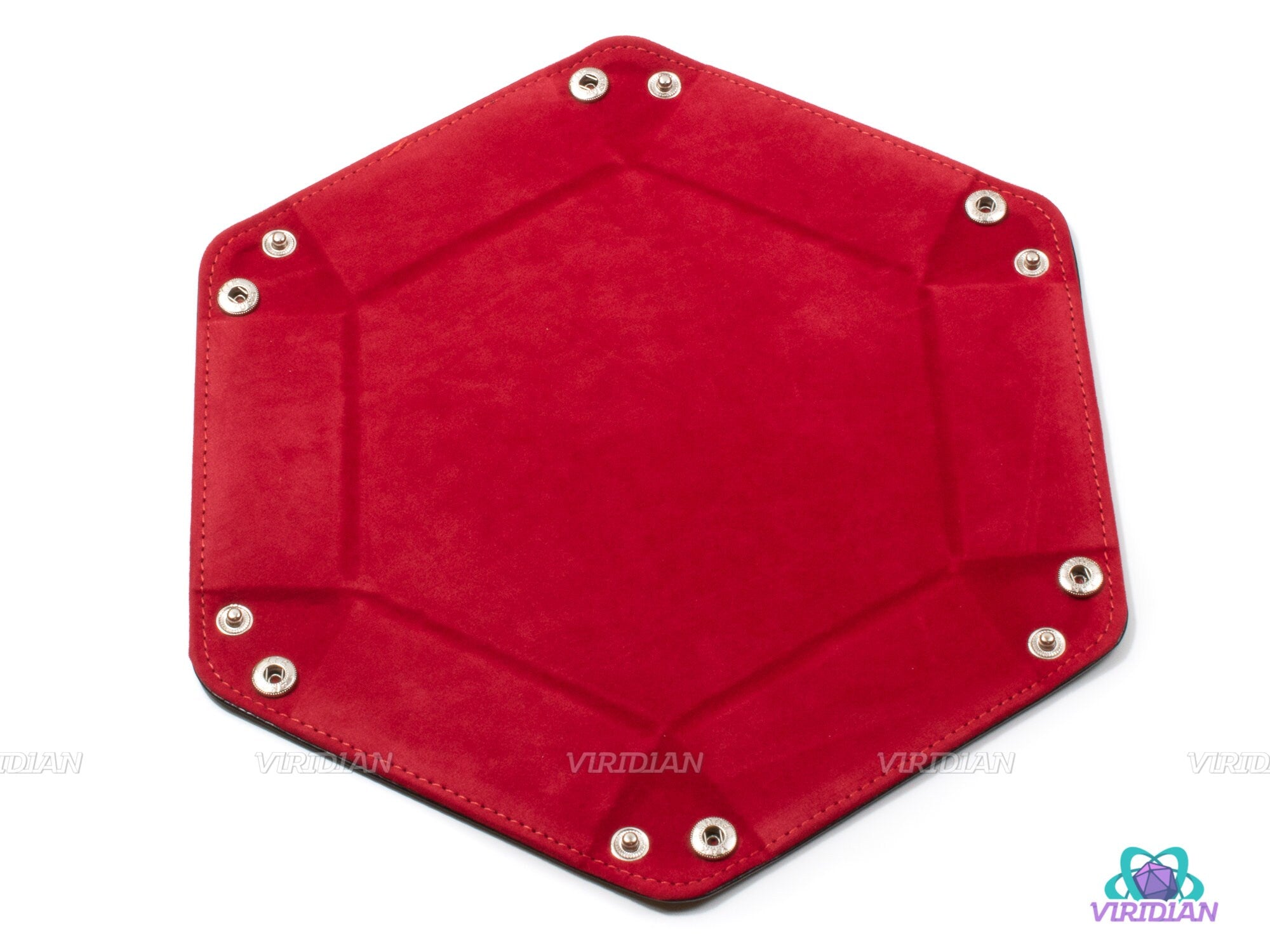 Hexagonal Dice Tray | Foldable Velvet & TPU Leather Rolling Mat |  DnD, RPG Games, TTRPG