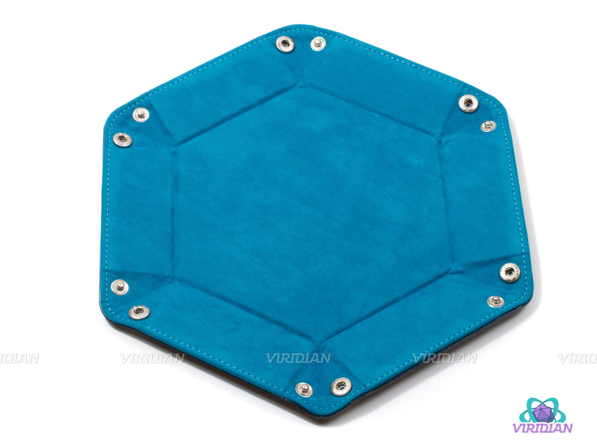 Hexagonal Dice Tray | Foldable Velvet & TPU Leather Rolling Mat |  DnD, RPG Games, TTRPG