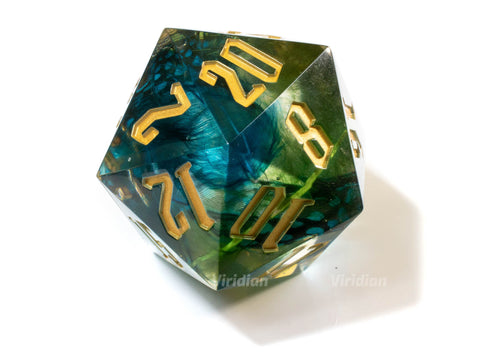Monstrous Waves | 55mm Giant Feather Filled Resin D20 Die (1) | Viridian Exclusive