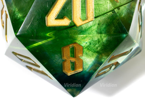 Monstrous Waves | 55mm Giant Feather Filled Resin D20 Die (1) | Viridian Exclusive