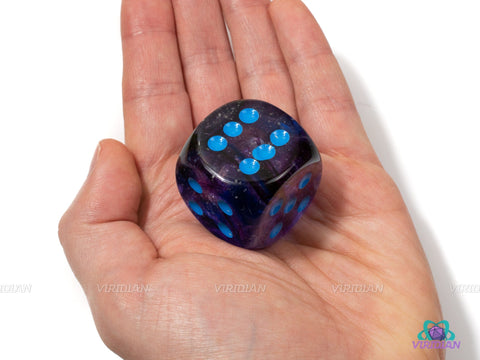 Nebula Nocturnal Luminary (1 Die) | 30mm Large Acrylic Pipped D6 Die (1) | Chessex