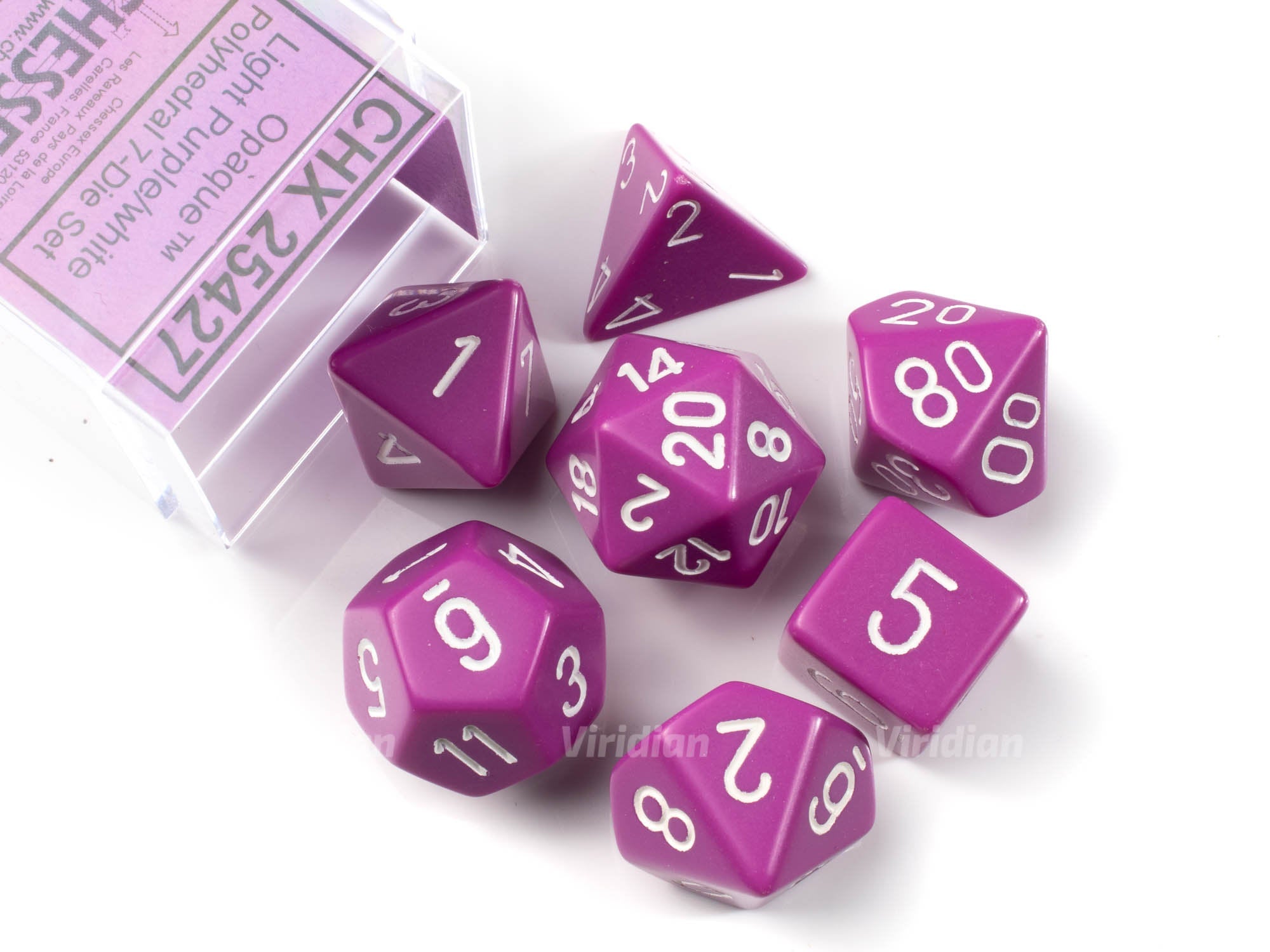 Opaque Light Purple & White | Chessex Dice Set (7)
