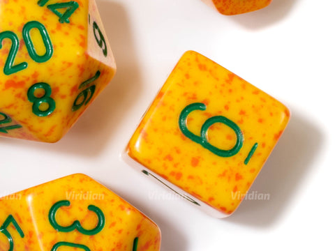 Speckled Lotus | Yellow & Orange | Chessex Dice Set (7)
