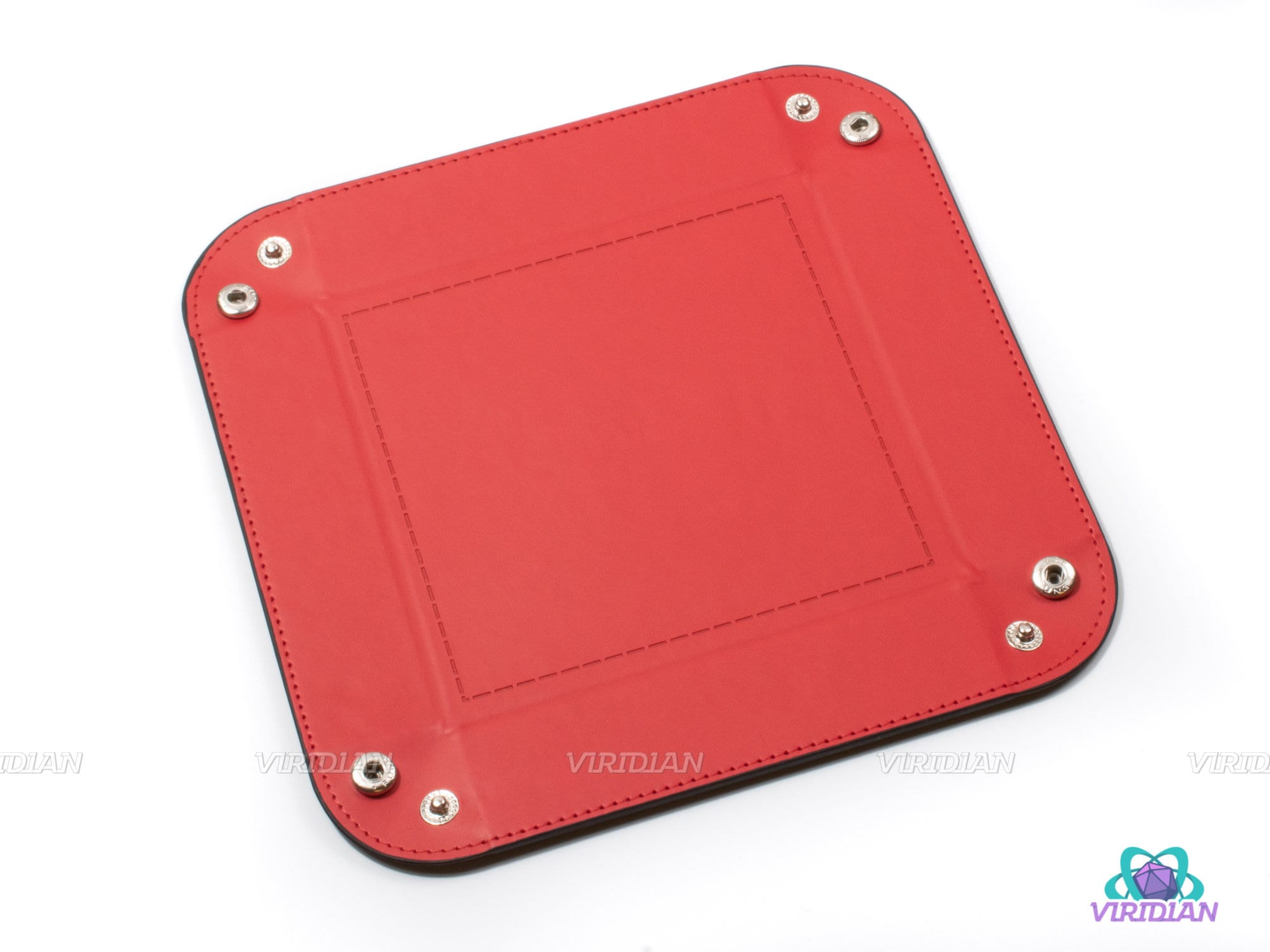 Square Dice Tray | TPU Leather Rolling Mat, Snaps & Folds Flat |  DnD, RPG Games, TTRPG