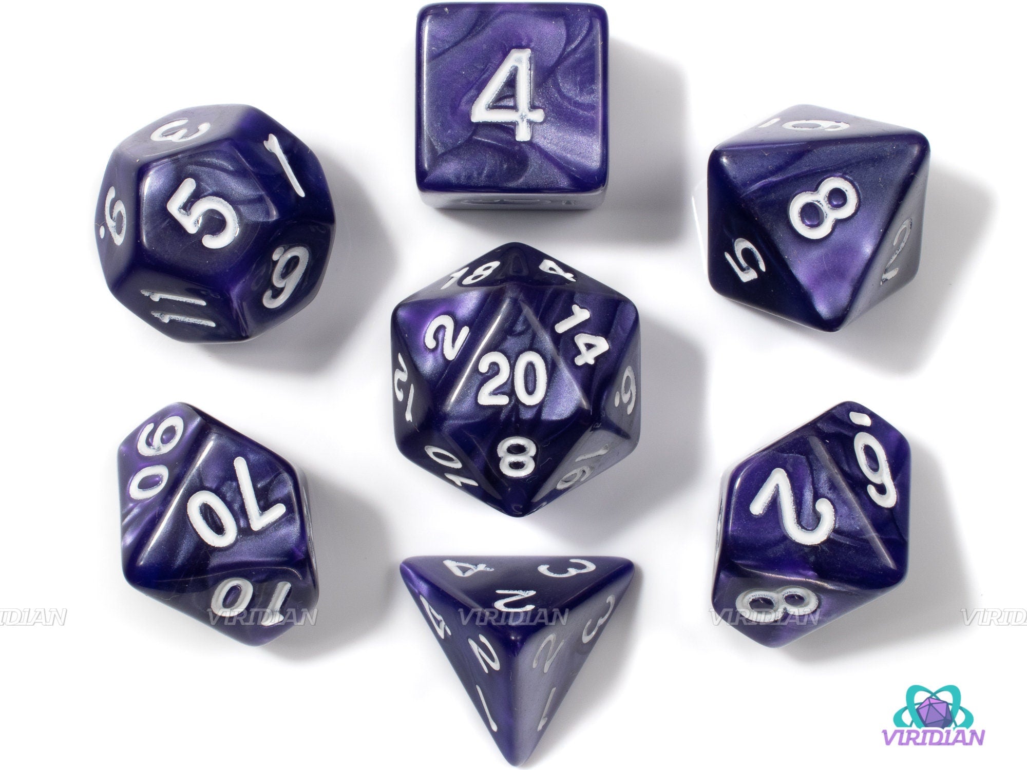 Wyrmlings | Purple Swirl Acrylic Dice Set (7) | Dungeons and Dragons (DnD)