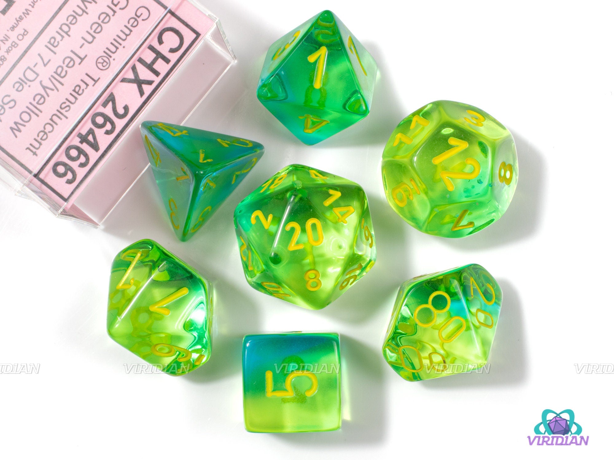 Chalk Holder Clip Chessee Translucent Green Polyhedral Dice Set - 7-Die ...