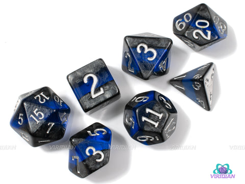 Sapphire Mine | Blue & Gray Acrylic Dice Set (7) - DnD Dungeons and Dragons