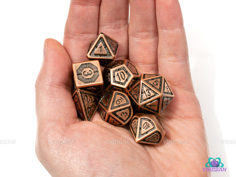 Bronze Platemail | Metal Dice Set (7) | Dungeons and Dragons (DnD) | Tabletop RPG Gaming