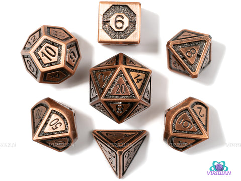Bronze Platemail | Metal Dice Set (7) | Dungeons and Dragons (DnD) | Tabletop RPG Gaming