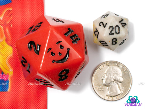 Kool-Aid Man D20 | (1) 36mm Oversized Red D20 w Cherry-Themed Drawstring Bag | USAopoly