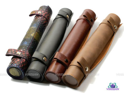 Rolling Mat: Traditional Styles | Foldable TPU Mat with Zippered Dice Storage | Faux Leather Rolling Mat