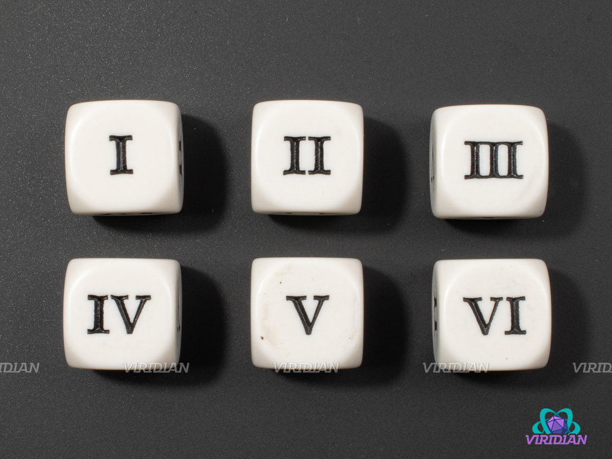 Roman Numerals (Set of 6) | 16mm Acrylic Roman Numeral Numbered D6 Dic ...