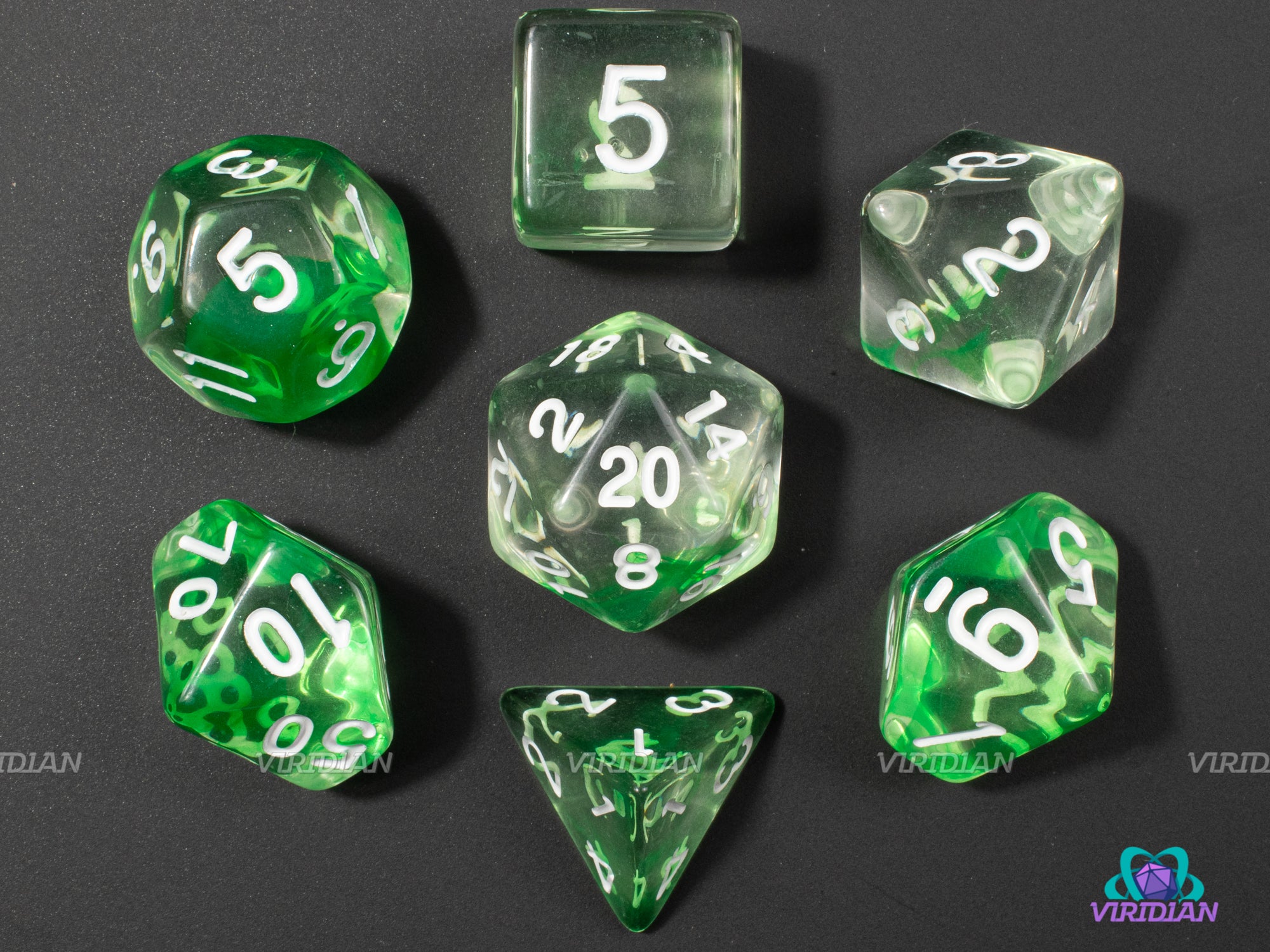 Lime Extract | Green Transparent Acrylic Dice Set (7) | Dungeons