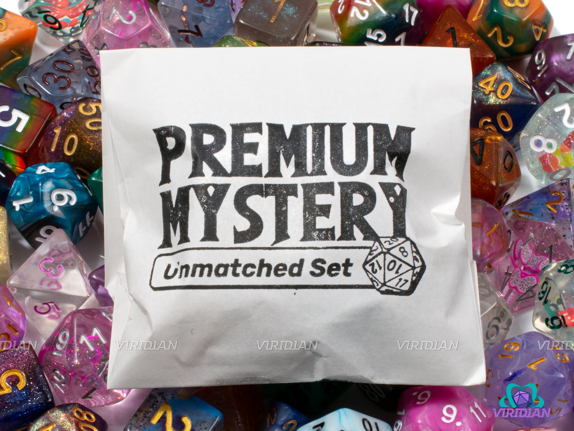 Premium Mystery Unmatched/Mixed Set of (7) Dice | Each Die Is