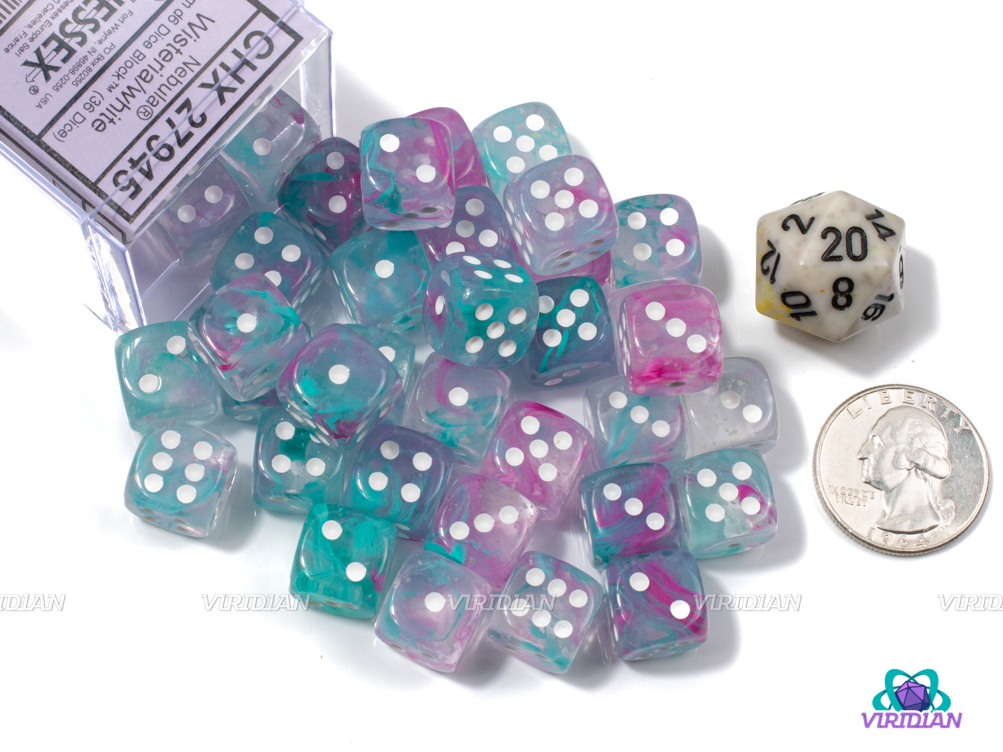 Nebula Wisteria & White | 12mm D6 Block (36) | Chessex Dice | Wargamin –  Viridian Dice