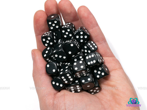 Opaque Black & White | 12mm D6 Block (36) | Chessex Dice | Wargaming