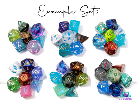 The Signature Set | The Best Unmatched/Mixed Mystery 7-Piece Polyhedral Set | Each Die is Different | Chessex Signature Dice