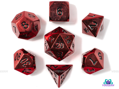 Red Red Wine | Gloss Metal Dice Set (7) | Dungeons and Dragons (DnD) | TTRPG