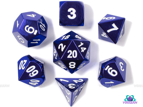 Illithid Ink | Purple Gloss Metal Dice Set (7) | Dungeons and Dragons (DnD) | Tabletop RPG Gaming