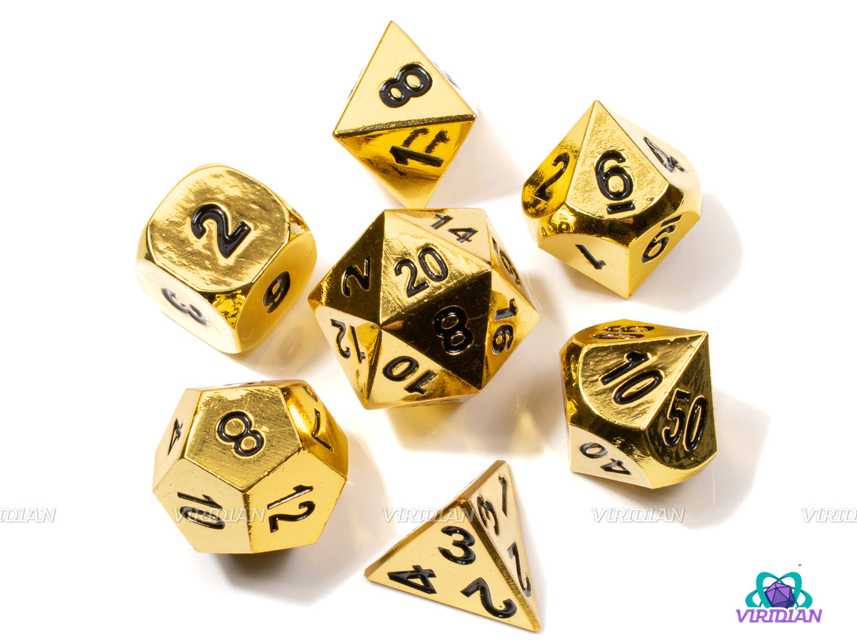 Avarice | Deluxe Shiny Gold Metal Dice Set (7) | Dungeons and Dragons ...