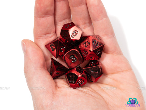Red Red Wine | Gloss Metal Dice Set (7) | Dungeons and Dragons (DnD) | TTRPG