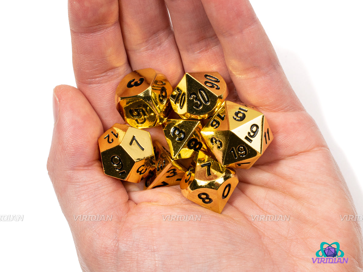 Avarice | Deluxe Shiny Gold Metal Dice Set (7) | Dungeons and Dragons ...