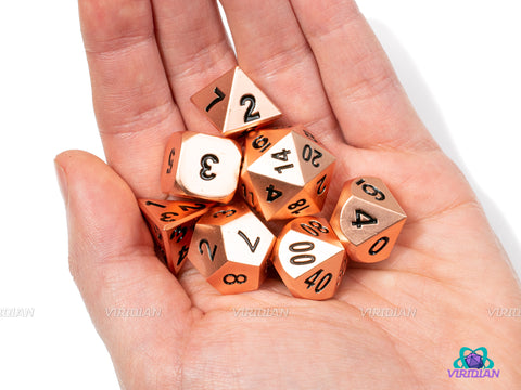 Matte Rose Copper | Metal Dice Set (7) - DnD Dungeons and Dragons