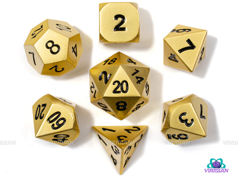 Taryon's Helm | Matte Gold Metal Dice Set (7) | Dungeons and Dragons (DnD) | Tabletop RPG Gaming