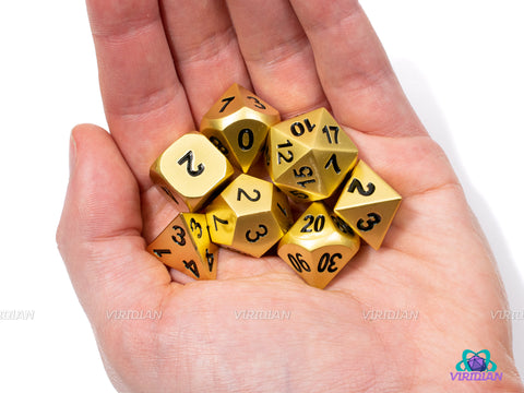Taryon's Helm | Matte Gold Metal Dice Set (7) | Dungeons and Dragons (DnD) | Tabletop RPG Gaming