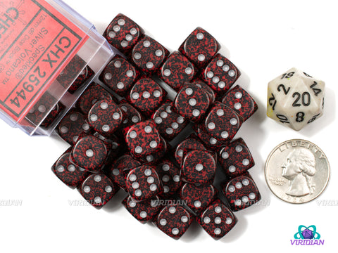 Speckled Silver Volcano | 12mm D6 Block (36) | Chessex Dice | Wargaming