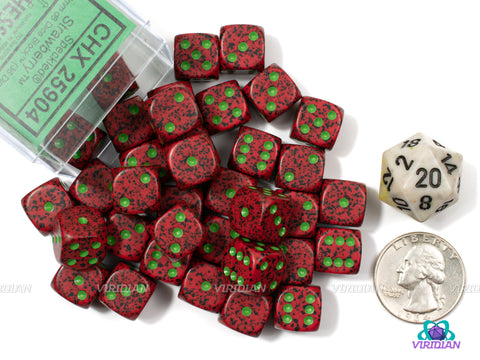 Speckled Strawberry | 12mm D6 Block (36) | Chessex Dice | Wargaming